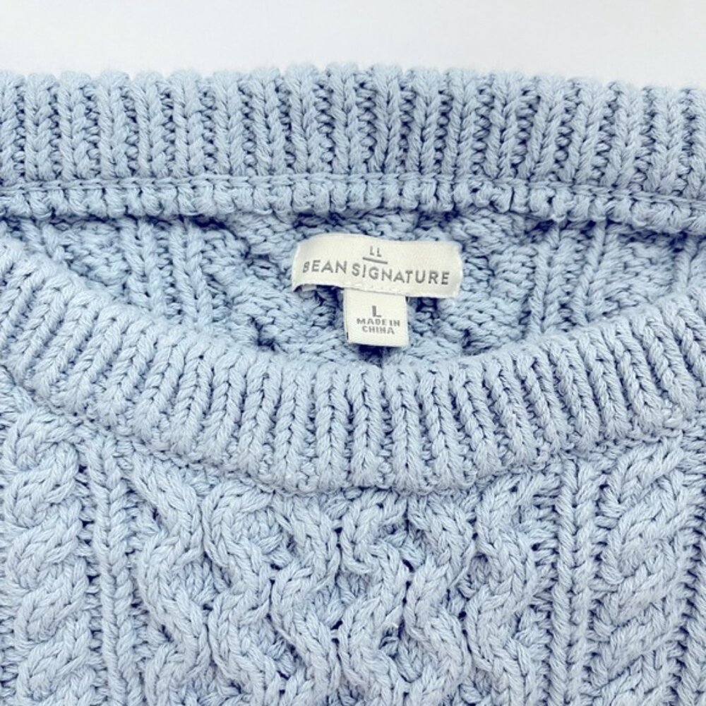 Gently used L.L.Bean Signature Fisherman’s sweater. Size L. - Picture 4 of 4